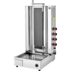 Macchina kebab con motore inferiore 3 bruciatori metano/GAS con vetro termico