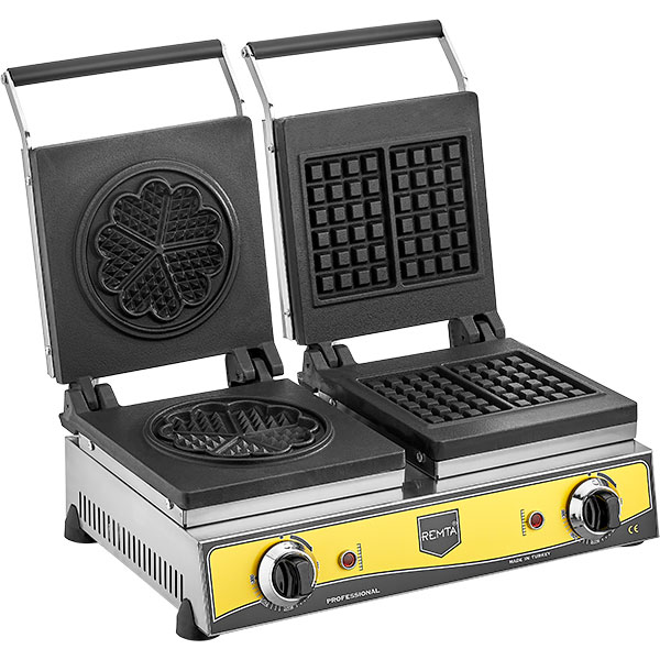 Piastra per waffel modello doppio fiore 16 cm