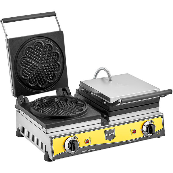 Piastra waffel modello doppio fiore 21 cm