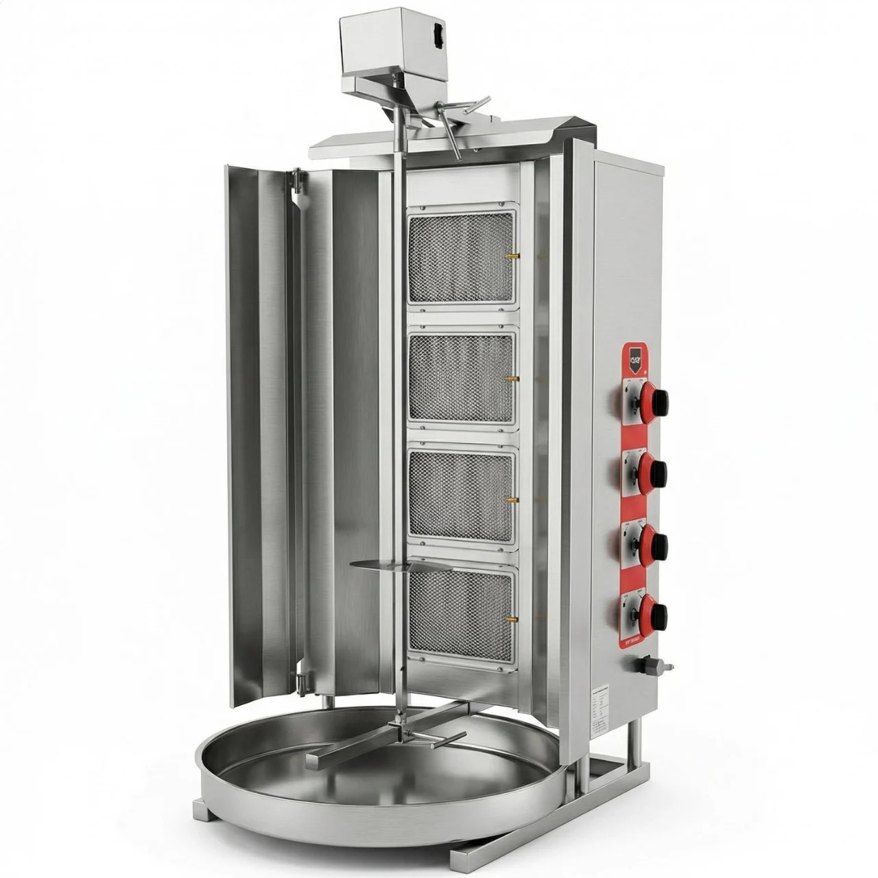 Macchina kebab con 4 bruciatori GAS con motore superiore