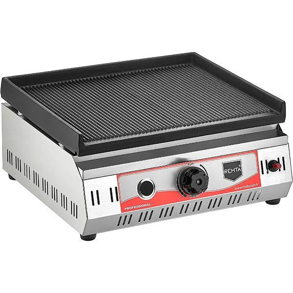 Fry top a GAS in ghisa 50 cm rigata