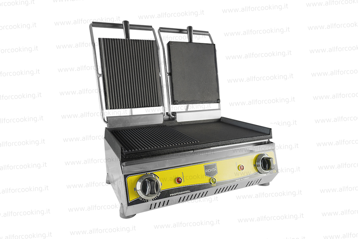 Schiaccia panini ELETTRICA modello con doppie braccia liscia/rigata