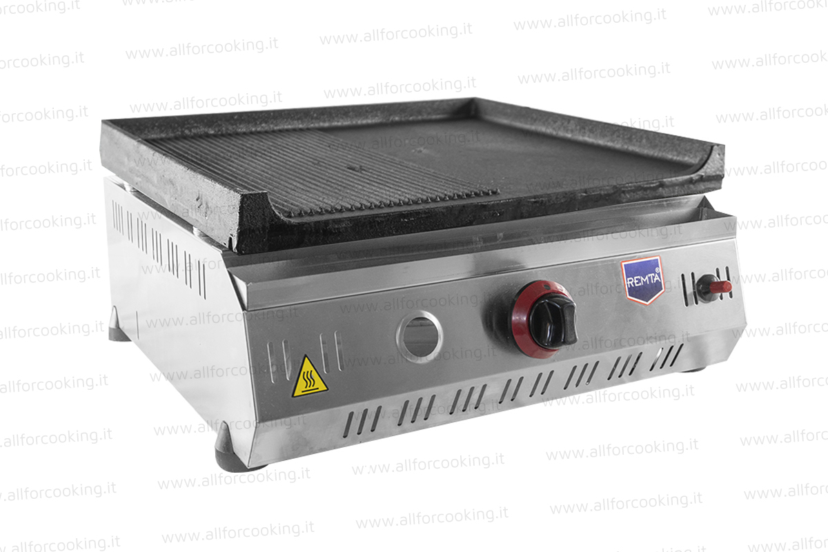 Fry Top a Gas in ghisa 50 cm liscia/rigata