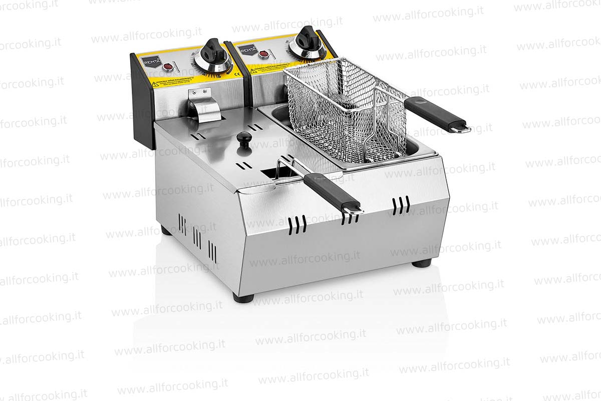 Friggitrice elettrica a doppia vasca 3+3 lt