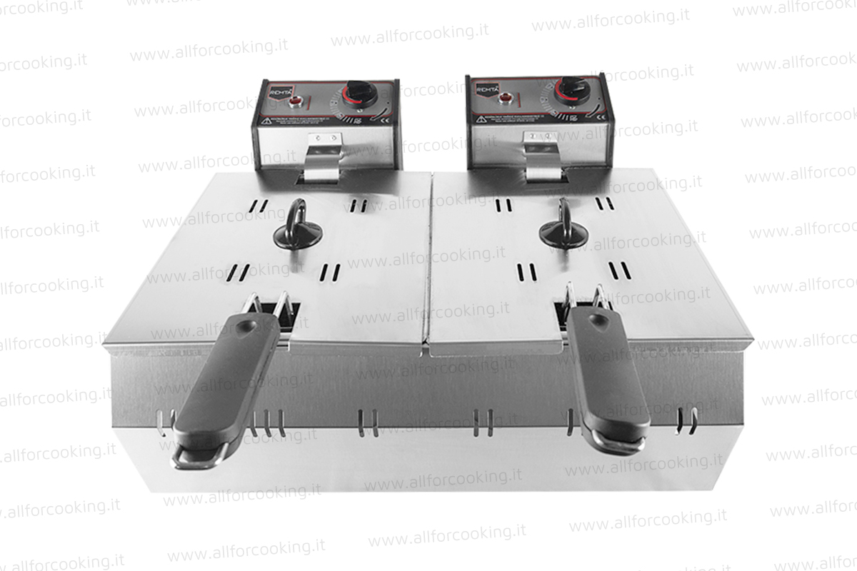 Friggitrice elettrica a doppia vasca 5+5 lt