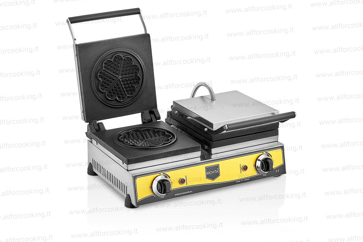 Piastra per waffel modello doppio fiore 16 cm