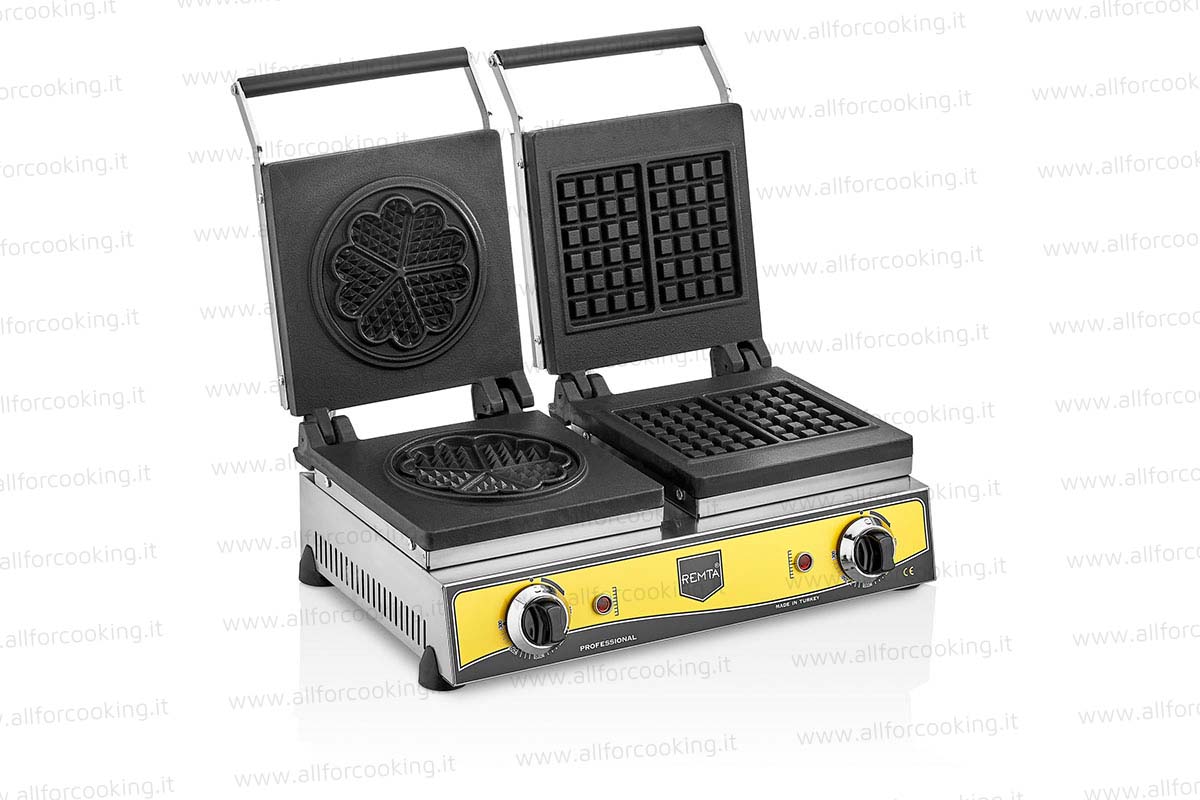 Piastra waffel modello doppio fiore 21 cm