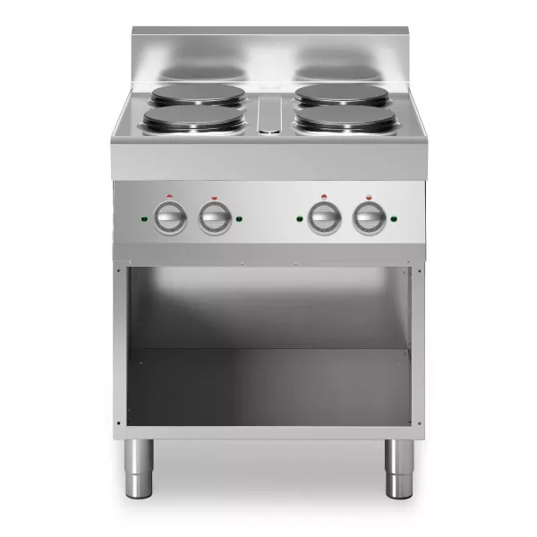 Cucina elettrica 4 piastre tonde Armadio aperto Modello F7070PCEA