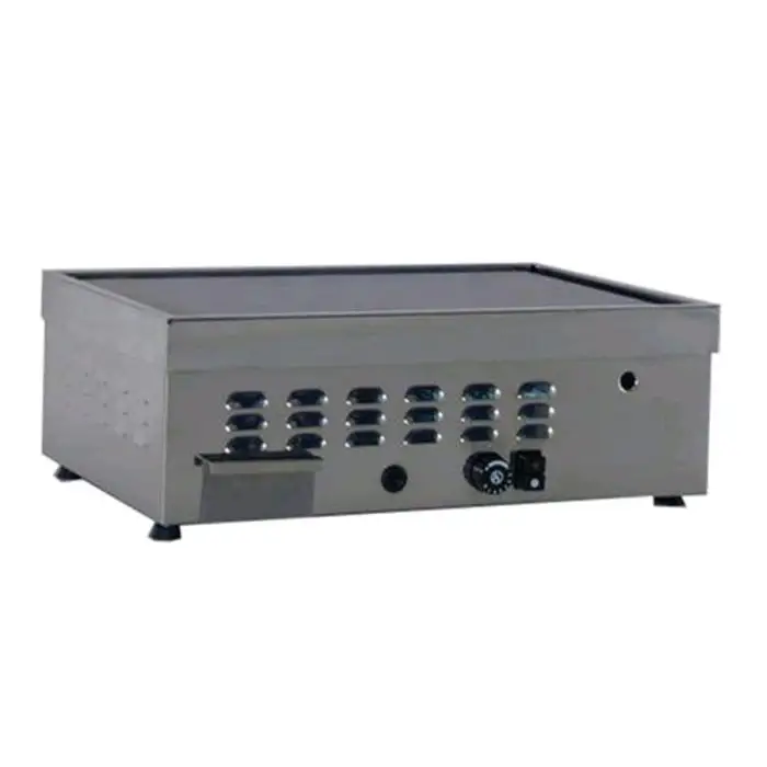 Piastra a gas da banco in acciaio inox piano Rigato 50x30