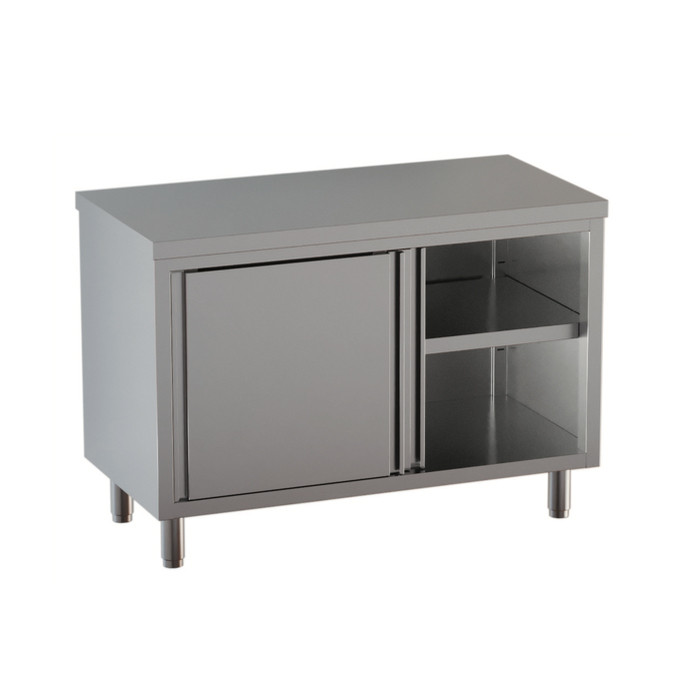 Tavolo Armadiato Inox con porte scorrevoli Senza alzatina Modello DSTAX107