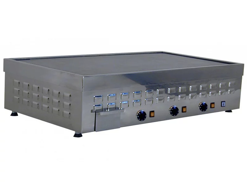 Piastra elettrica da banco in acciaio inox piano Rigato