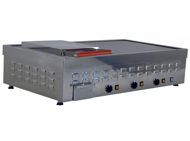 Piastra elettrica da banco in acciaio inox piano Rigato 1 Calotta